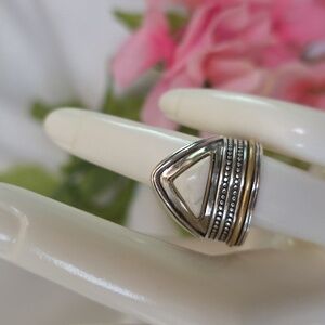Silpada Pinnacle Sterling Silver , Brass & Natural White Howlite Ring Size 8